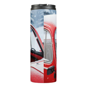 dachshund dog on a car, and the holidays thermal tumbler