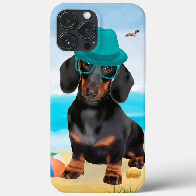 Dachshund Dog on Beach Case-Mate iPhone Case (Back)