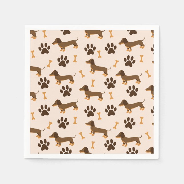 Dachshund Dog Paper Napkin (Front)