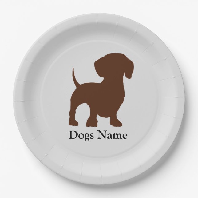 Dachshund Dog Paper Party Plates (Front)