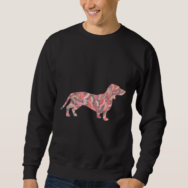 Dachshund Dog Pattern Doodle Sweatshirt (Front)