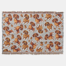 Dachshund Dog Pattern Fleece Blanket