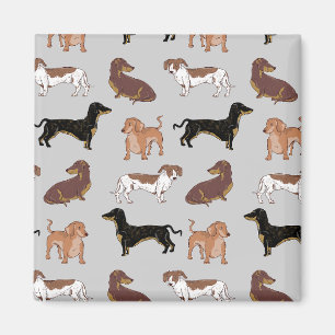Dachshund dog pattern magnet