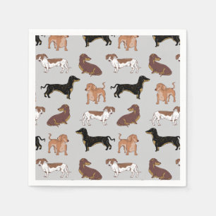 Dachshund dog pattern napkin