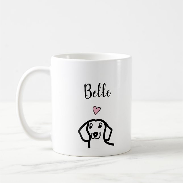 Dachshund Dog Personalised Coffee Mug (Left)