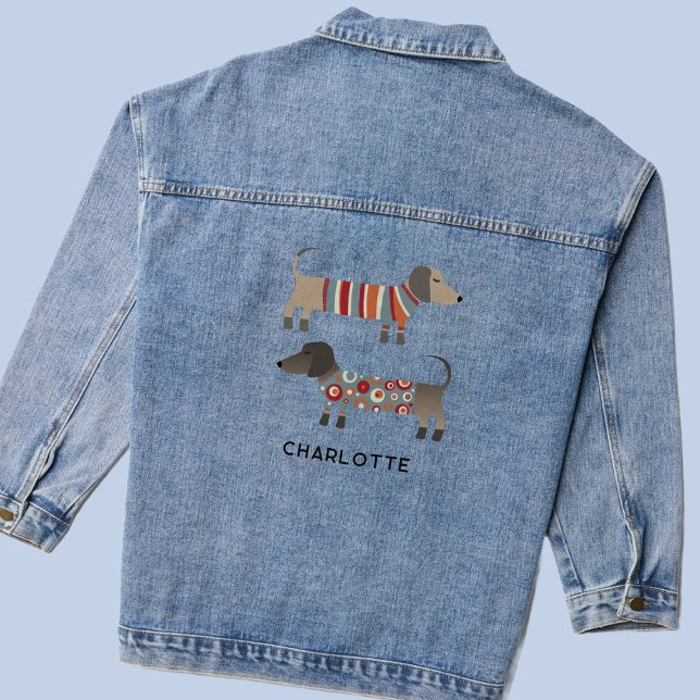 Dachshund Dog Personalised Denim Jacket (Creator Uploaded)