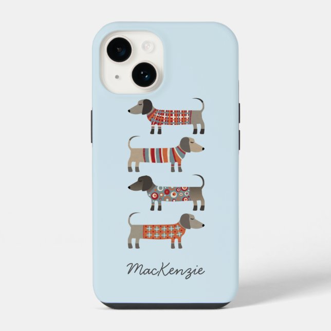 Dachshund Dog Personalised iPhone Case (Back)