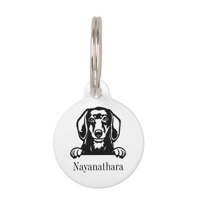 dachshund dog personalised name tag (Front)