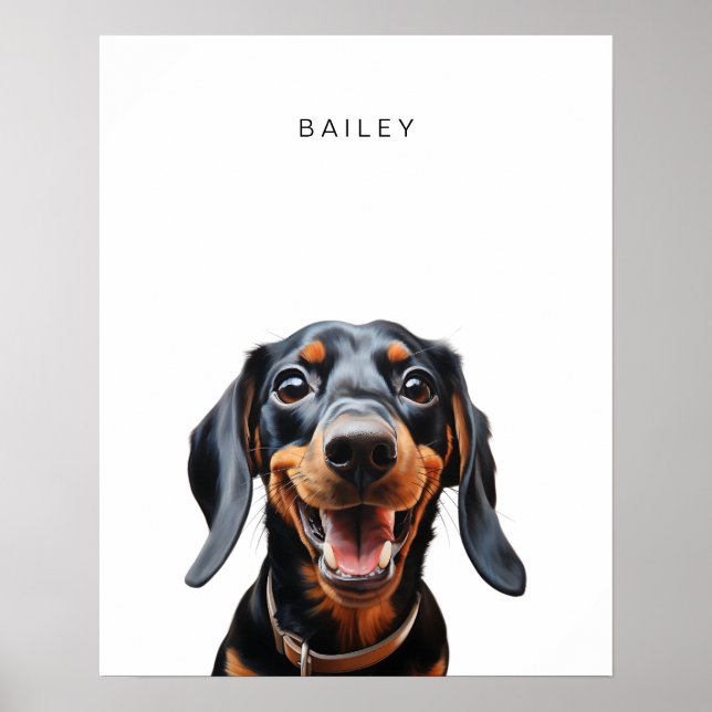 Dachshund Dog Personalised Print (Front)