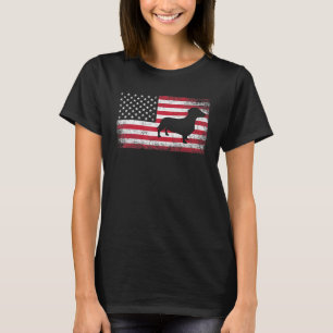 Dachshund Dog Pet 4th Of July American Flag Patrio T-Shirt