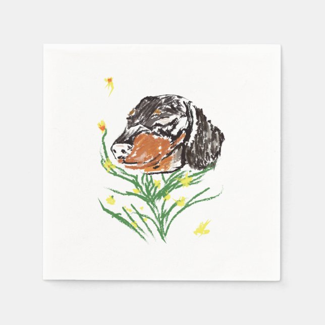 Dachshund Dog, Pets  Pattern Napkin (Front)