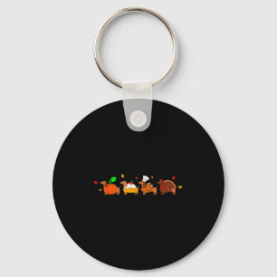 Dachshund Dog Pumpkin E Turkey Thanksgiving Key Ring