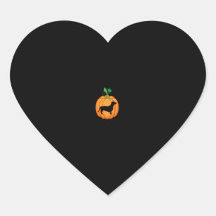 Dachshund Dog Pumpkin Halloween Costume Dachshund  Heart Sticker