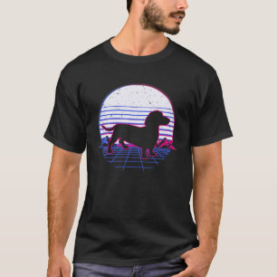 Dachshund Dog Puppy Retro Vintage Sunset Gift T-Shirt