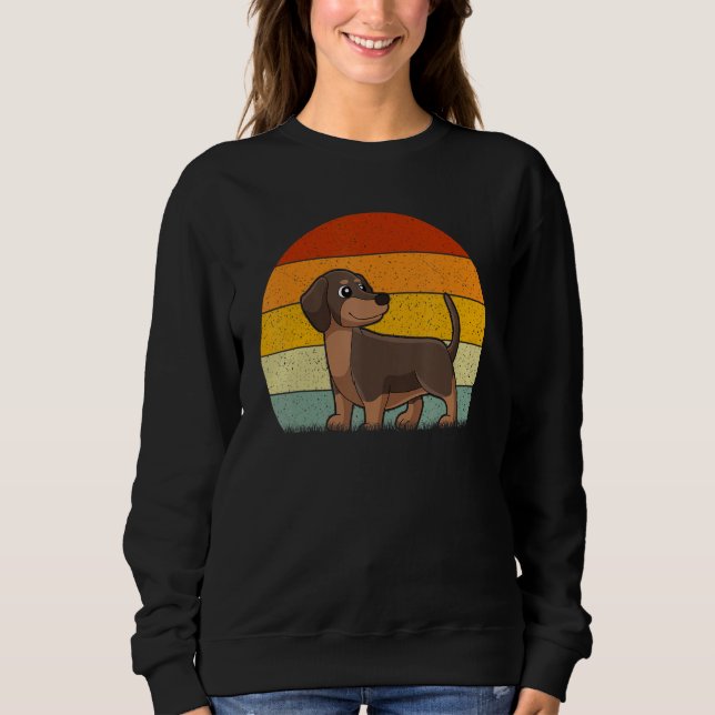 Dachshund Dog  Retro Style Vintage Sweatshirt (Front)