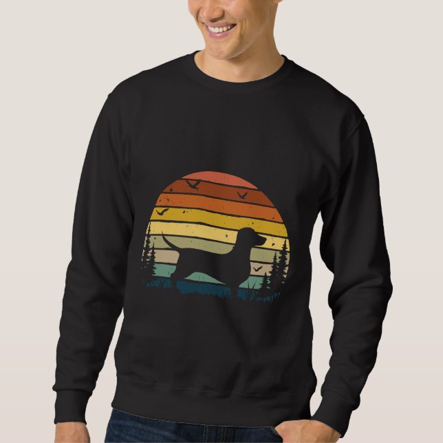 Dachshund Dog Retro Vintage Sweatshirt (Front)