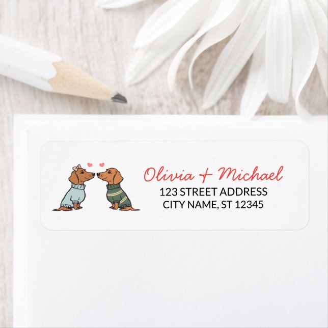 Dachshund Dog  Return Address    Label (Insitu)