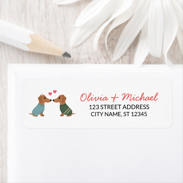 Dachshund Dog  Return Address    Label (Insitu)