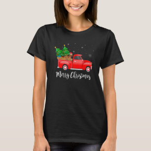 Dachshund Dog Riding Red Truck Christmas Decoratio T-Shirt