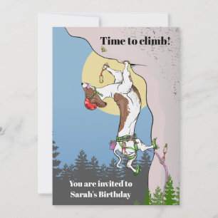 Dachshund dog rock climbing invitation