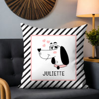 Dachshund Dog Romantic Pink Hearts Personalised