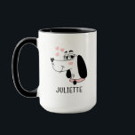 Dachshund Dog Romantic Pink Hearts Personalised Mug<br><div class="desc">Dachshund Dog Romantic Pink Hearts Personalised Name Mug features a cute Dachshund cartoon with pink love hearts and your personalised name below. Perfect for gifts birthday,  Christmas,  Valentine's Day,  Mothers Day and more for family,  sweetheart,  wife,  girlfriend and more. Created by Evco Studio www.zazzle.com/store/evcostudio</div>