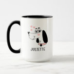 Dachshund Dog Romantic Pink Hearts Personalised Mug<br><div class="desc">Dachshund Dog Romantic Pink Hearts Personalised Name Mug features a cute Dachshund cartoon with pink love hearts and your personalised name below. Perfect for gifts birthday,  Christmas,  Valentine's Day,  Mothers Day and more for family,  sweetheart,  wife,  girlfriend and more. Created by Evco Studio www.zazzle.com/store/evcostudio</div>