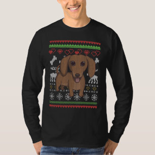 Dachshund Dog Santa Claus Ugly Christmas Pattern X T-Shirt