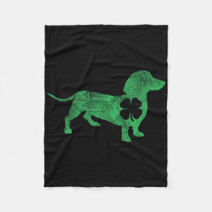 Dachshund Dog Shamrock St. Patrick's Day Saint Pad Fleece Blanket