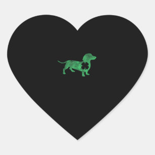 Dachshund Dog Shamrock St. Patrick's Day Saint Pad Heart Sticker