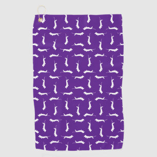 Dachshund Dog Shapes Print Pattern Wiener Dog Art Golf Towel