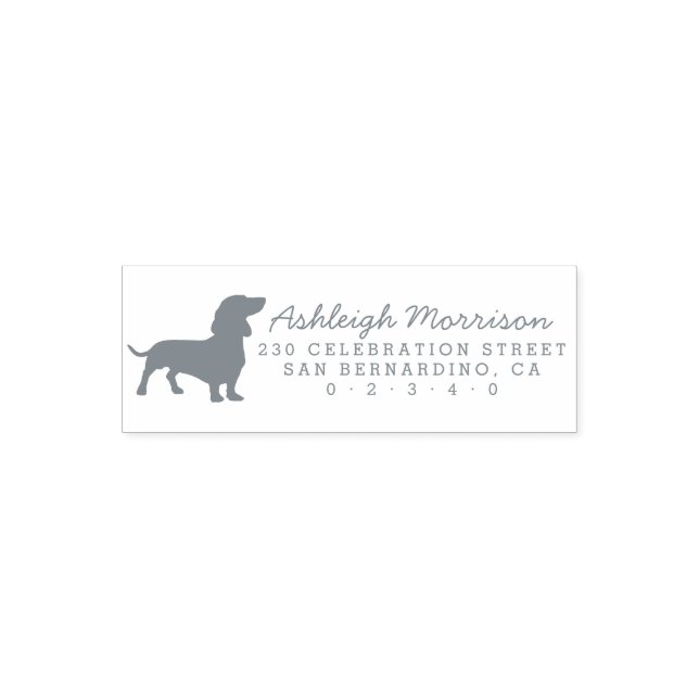 Dachshund Dog Silhouette Custom Return Address Self-inking Stamp (Design)