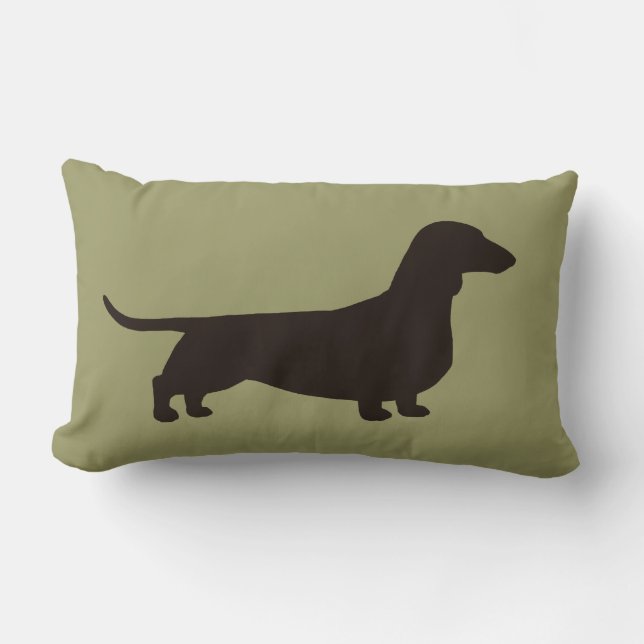 Dachshund Dog Silhouette Wiener Dog Lover's Cute Lumbar Cushion (Front)