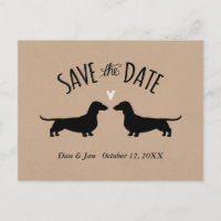 Dachshund Dog Silhouettes Wedding Save the Date