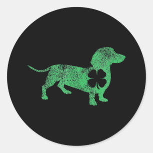 Dachshund Dog St. Patrick's Day Saint Paddy's Classic Round Sticker