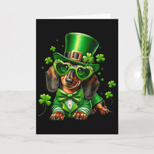 Dachshund Dog St Patrick's Day Shirt Weiner Doxie Card