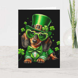 Dachshund Dog St Patrick's Day Shirt Weiner Doxie Card