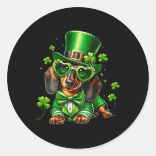 Dachshund Dog St Patrick's Day Shirt Weiner Doxie Classic Round Sticker