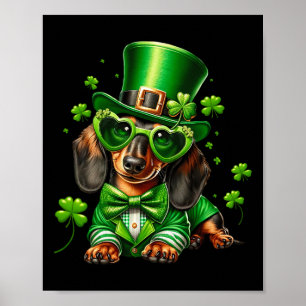 Dachshund Dog St Patrick's Day Shirt Weiner Doxie Poster