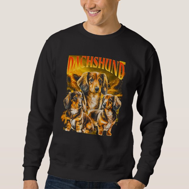 Dachshund Dog T-Shirt Dachshund Dog Vintage 90s St Sweatshirt (Front)
