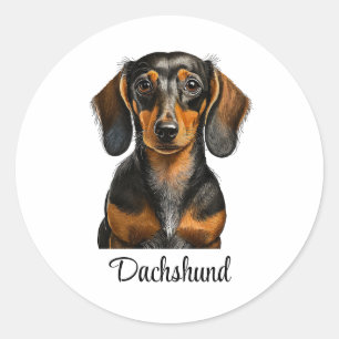 Dachshund dog template classic round sticker