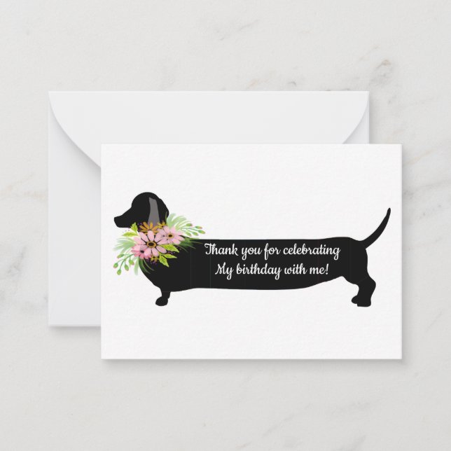 Dachshund Dog Thank You Cards (Front)