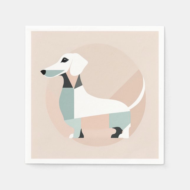 Dachshund dog that is standing in a circle napkin (Front)