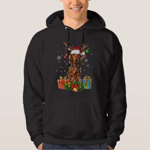 Dachshund Dog Tree Christmas Lights Dog Ugly Xmas  Hoodie