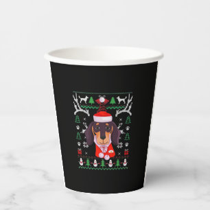 Dachshund Dog Ugly Christmas Classic T-Shirt Paper Cups