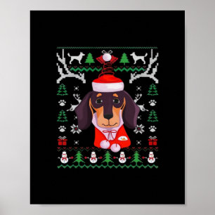 Dachshund Dog Ugly Christmas Classic T-Shirt Poster