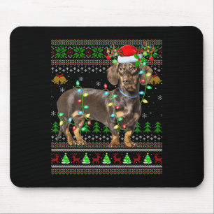 Dachshund Dog Ugly Christmas Sweaters Holiday Sant Mouse Pad