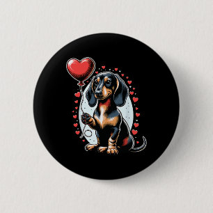 Dachshund Dog Valentine's Day Dog Owner Valentine  6 Cm Round Badge