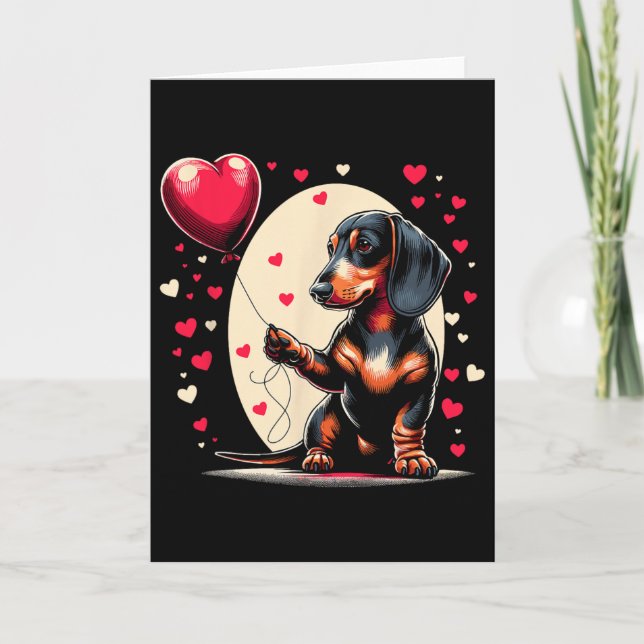 Dachshund Dog Valentine's Day Dog Owner Valentine  Card (Front)