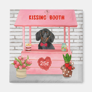 Dachshund Dog Valentine's Day Kissing Booth Magnet